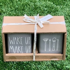 SET OF TWO WAKE UP and MAKE UP boxes by Rae Dunn